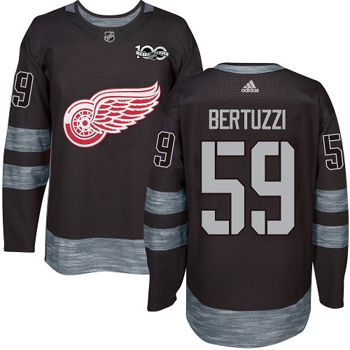 Kinder Detroit Red Wings Eishockey Trikot Tyler Bertuzzi #59 Authentic Schwarz 1917-2017 100th Anniversary